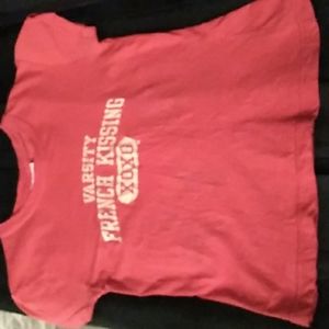 Varsity French kissing tee